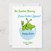 Cartes Pour Fêtes Annuelles Devinez qui est dans cet Alien d'Oeuf de Pâques (Dos)