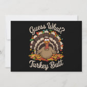 Cartes Pour Fêtes Annuelles Devinez quoi Croupion de dinde drôle de Thanksgivi (Devant)