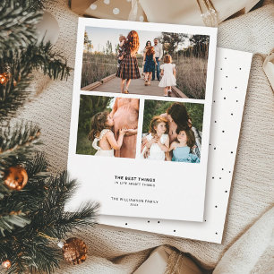 Cartes Pour Fêtes Annuelles Devis minimal moderne   Collage photo simple 3