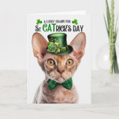 Cartes Pour Fêtes Annuelles Devon Rex Cat St CATrick's Day Lucky Charm (Devant)
