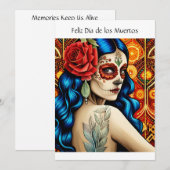 Cartes Pour Fêtes Annuelles Día de los Muertos (Devant / Derrière)