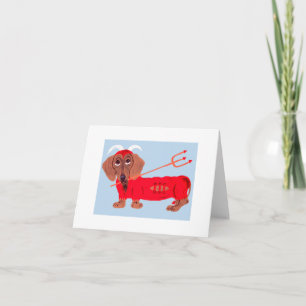 Cartes Pour Fêtes Annuelles Diable Dachshund