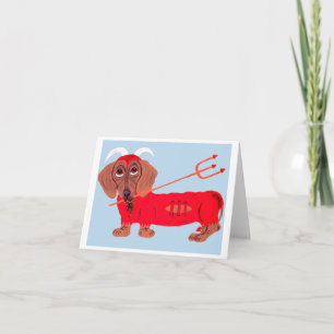 Cartes Pour Fêtes Annuelles Diable Dachshund