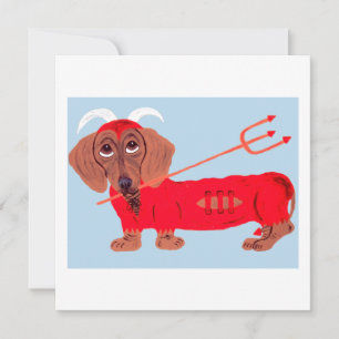 Cartes Pour Fêtes Annuelles Diable Dachshund