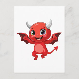 Cartes Pour Fêtes Annuelles Diable volant de dessin animé mignon