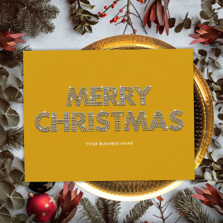 Cartes Pour Fêtes Annuelles Diamants Élégants Joyeux Noël Entreprise Jaune