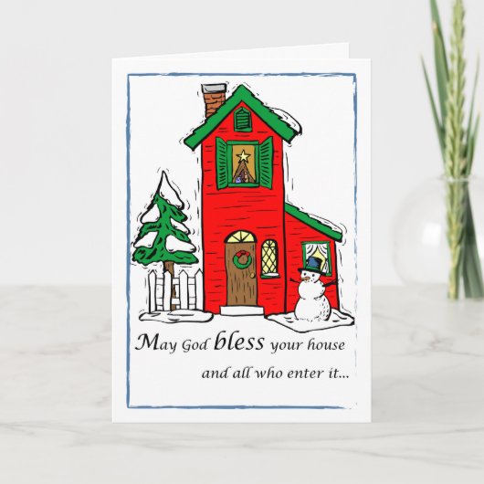 Cartes Pour Fêtes Annuelles Dieu béni Maison Noël (Devant)