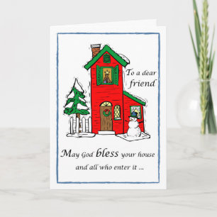 Cartes Pour Fêtes Annuelles Dieu d'ami bénissent Noël de Chambre