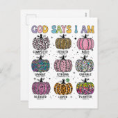 Cartes Pour Fêtes Annuelles Dieu dit que j'ai automne moisson automne tomber f (Devant / Derrière)