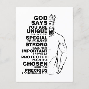Cartes Pour Fêtes Annuelles Dieu dit que je suis le roi noir Melanin homme Bru