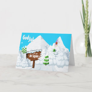 Cartes Pour Fêtes Annuelles Dieu jul drôle tomte nisse pas de ski vacances d'h
