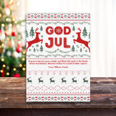 Cartes Pour Fêtes Annuelles Dieu Jul Motif scandinave Noël Salutation