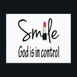 Cartes Pour Fêtes Annuelles dieu sourire a le contrôle<br><div class="desc">cool,  bande dessinée,  mignon,  religieux,  Chrétiens,  drôle,  élégant,  amour,  couple,  science,  prier,  bible</div>