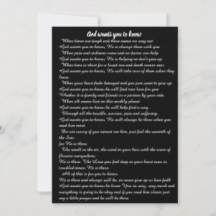 Cartes Pour Fêtes Annuelles Dieu veut que tu saches