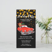 Cartes Pour Fêtes Annuelles Digital Gold Stars Père Noël Holiday Party Invitat (Debout devant)