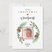 Cartes Pour Fêtes Annuelles Digital Notre 1er Noël en grands-parents Photo (Devant)