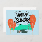 Cartes Pour Fêtes Annuelles dimanche heureux (Devant / Derrière)