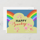 Cartes Pour Fêtes Annuelles dimanche heureux (Devant / Derrière)