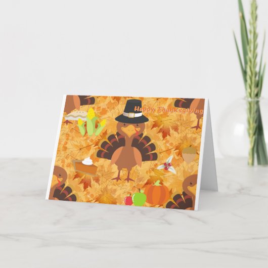 Cartes Pour Fêtes Annuelles dinde bon thanksgiving (Devant)