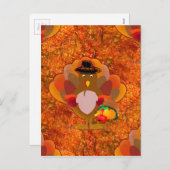 Cartes Pour Fêtes Annuelles dinde d'action de grâces (Devant / Derrière)