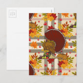 Cartes Pour Fêtes Annuelles dinde d'action de grâces (Devant / Derrière)