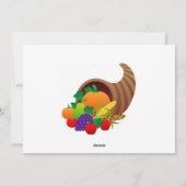 Cartes Pour Fêtes Annuelles dinde de jour de l'Action de grâce (Dos)