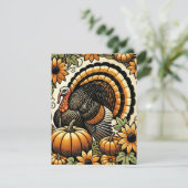 Cartes Pour Fêtes Annuelles Dinde de Thanksgiving (Debout devant)