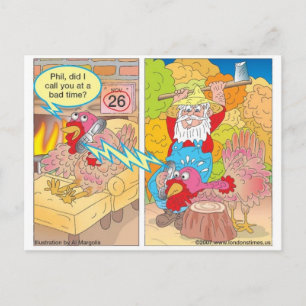 Cartes Pour Fêtes Annuelles Dinde de Thanksgiving en attente de Cartoon Cadeau