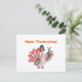 Cartes Pour Fêtes Annuelles Dinde hippie Thanksgiving (Debout devant)
