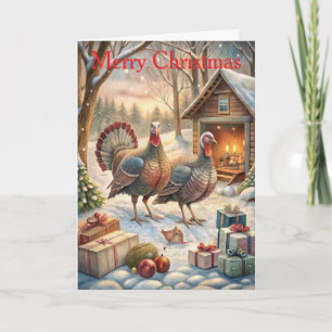 Cartes Pour Fêtes Annuelles Dindes à Noël