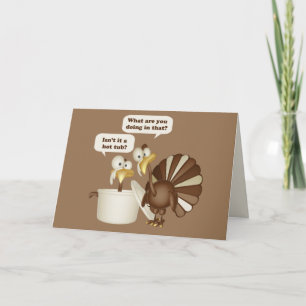 Cartes Pour Fêtes Annuelles Dindeur dans un bain à remous