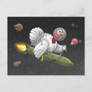 Cartes Pour Fêtes Annuelles Dindon de fusée de Thanksgiving