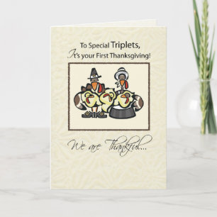 Cartes Pour Fêtes Annuelles Dindon de la première Action de grâce de triplés e