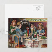 Cartes Pour Fêtes Annuelles Dîner d'action de grâces pour enfants (Devant / Derrière)