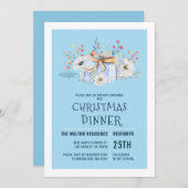 Cartes Pour Fêtes Annuelles Dîner d'arrangement pour les gistes de Noël enrobé (Devant / Derrière)