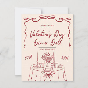 Cartes Pour Fêtes Annuelles Dîner de la Saint-Valentin