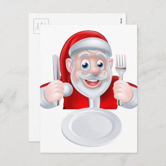 Cartes Pour Fêtes Annuelles Dîner de Noël de Père Noël (Devant / Derrière)