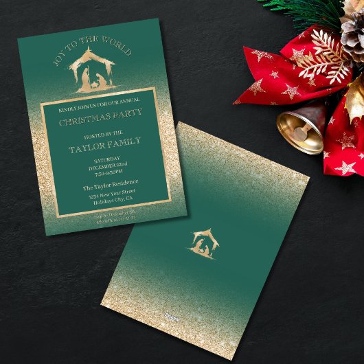 Cartes Pour Fêtes Annuelles Dîner de Noël Fête de la Nativité Religieuse Scène