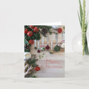 Cartes Pour Fêtes Annuelles Dîner de Noël, herbes, épices, tomates,