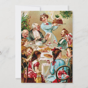Cartes Pour Fêtes Annuelles Dîner de Noël Vintage
