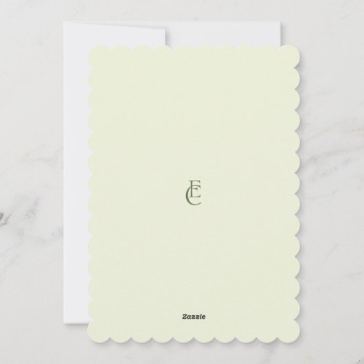 Cartes Pour Fêtes Annuelles Dîner de répétition élégant Mariage vert (Dos)