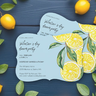 Cartes Pour Fêtes Annuelles Dîner de Saint Valentin Fête du citron Aquarelle
