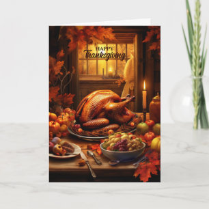 Cartes Pour Fêtes Annuelles Dîner de Thanksgiving à la campagne vintage