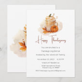 Cartes Pour Fêtes Annuelles Dîner de Thanksgiving Invitation, Thanksgiving (Devant / Derrière)