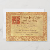 Cartes Pour Fêtes Annuelles Dîner Thanksgiving (Devant)