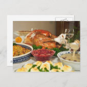 Cartes Pour Fêtes Annuelles Dîner Thanksgiving (Devant / Derrière)
