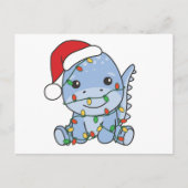 Cartes Pour Fêtes Annuelles Dino Noël Animaux d'hiver Dinos de vacances (Devant)