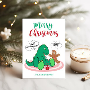 Cartes Pour Fêtes Annuelles Dino T Rex Biscuit de Noël en pain d'épices Noël d