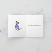 Cartes Pour Fêtes Annuelles Dinosaur Noël T-Rex Père Noël (Intérieur)