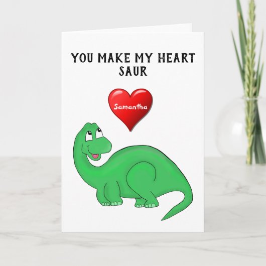 Cartes Pour Fêtes Annuelles Dinosaur Saint Valentin (Devant)